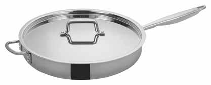 COOKWARE Visually stunning Highly functional TRI-PLY INDUCTION-READY SAUTÉ PANS Deep, straight sides for easy stirring, mixing or flipping food without