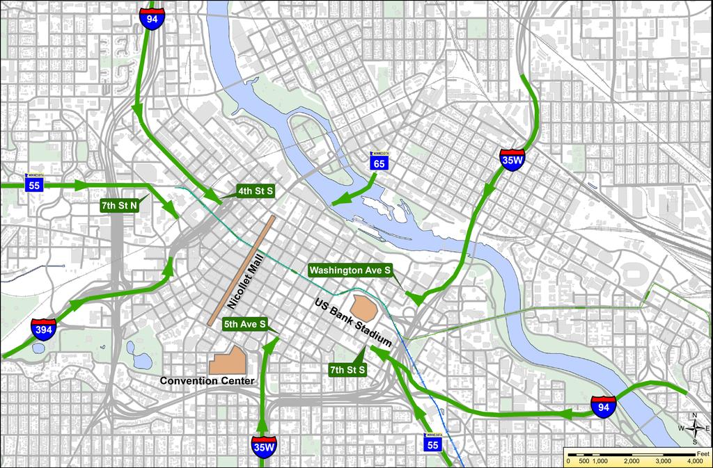 Recommended Routes Take the most efficient and convenient routes to Minneapolis, St. Paul, and Bloomington events. Street closures may impact your commute.