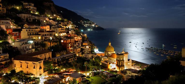 Small Group POSITANO by NIGHT (6 h) **FREE SALE** Pick-up from the Hotel and transfer by mini-bus to Positano.