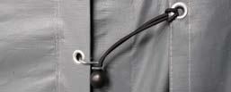 Step Loop a ball bungee strap through the grommet on the side wall and
