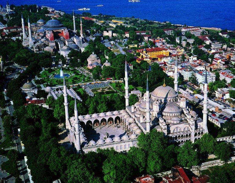 HISTORICAL SITES IN ISTANBUL SULTANAHMET MOSQUE (BLUE MOSQUE) More familiarly known as the Blue Mosque due to its interior panelling of blue and white Iznik tiles, it was built for Sultan Ahmet I