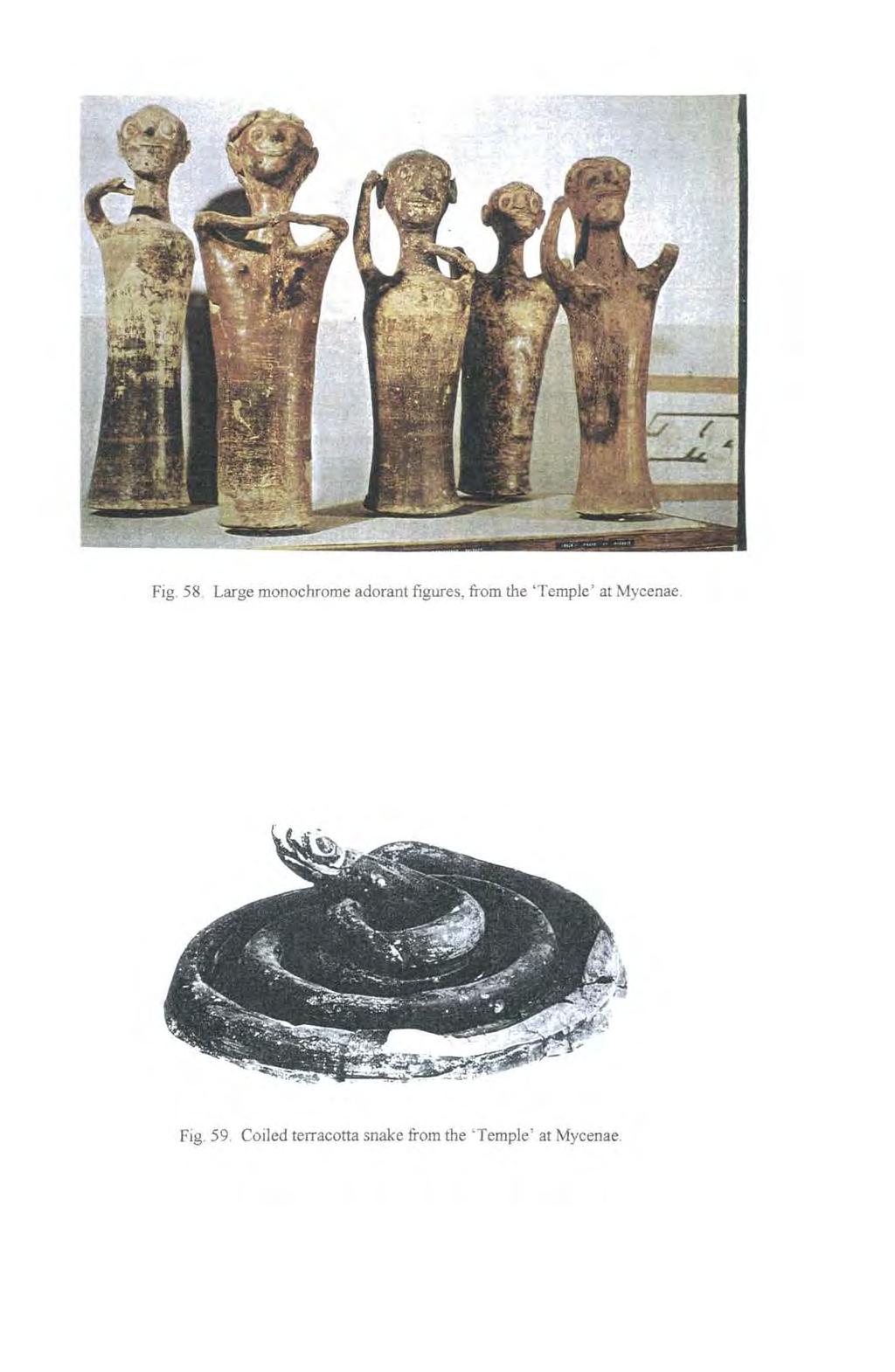 Fig. 58 Large monochrome adorant figures, from the 'Temple' at