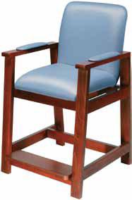 Armrests make siting down or pushing up to get out from the chair safe and easy. Atractive vinyl seat and backrest is sot, comfortable and water resistant.