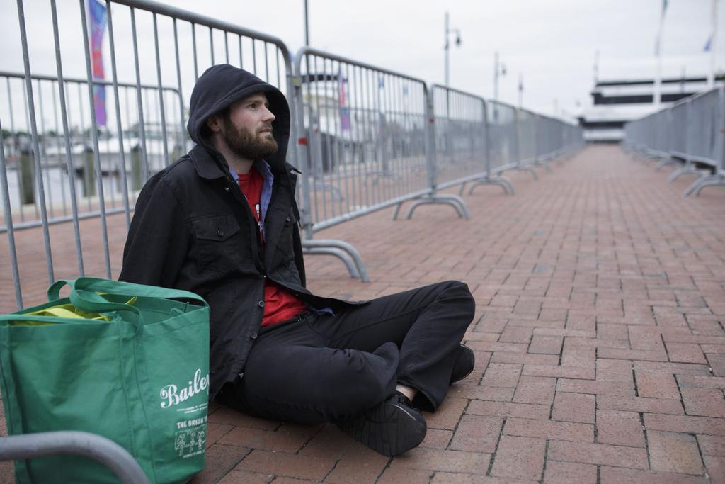 Zach Jones was one of the first people to wait in line at the entrance of the Waterside
