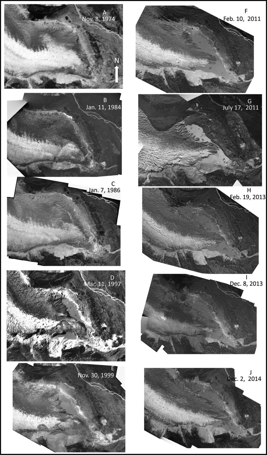 ANIYA Fig. 9. Detailed variations of Gl. Soler using (semi) vertical photographs of the snout area from 1974 (Nov. 8) to 2014 (Dec. 2).