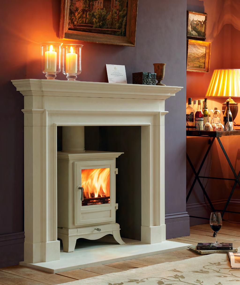 2 Chesney s Solid Fuel Stove Collection The Beaumont 6 series multi-fuel stove in parchment paint finish