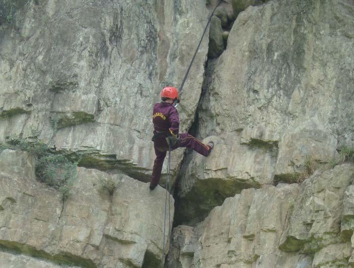 They were explained the principles of climbing & rappelling, the safety
