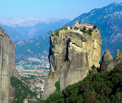 Visit Meteora - among striking scenery, perched on top of huge rocks which seem to be suspended in mid-air, stand