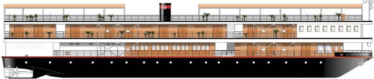 ACCOMMODATION * 18 upper deck, 6 main deck staterooms, 170 square feet, finished in teak and brass. * Panoramic French window, leading to personal deck space.