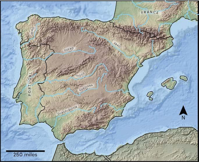 Figure 3: Shaded relief map of Spain.