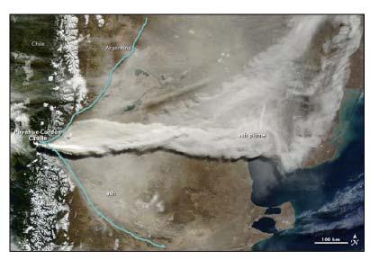 13/6/11 plume from west to east, 780 km Last Last eruption was in 1960,