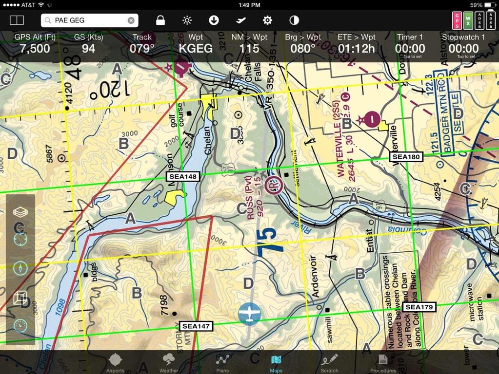 Patterns FlyQ EFB includes automatic route creation for nine different CAP and Photographic search patterns. The most common are the Parallel Track and Creeping line but FlyQ EFB has many more.