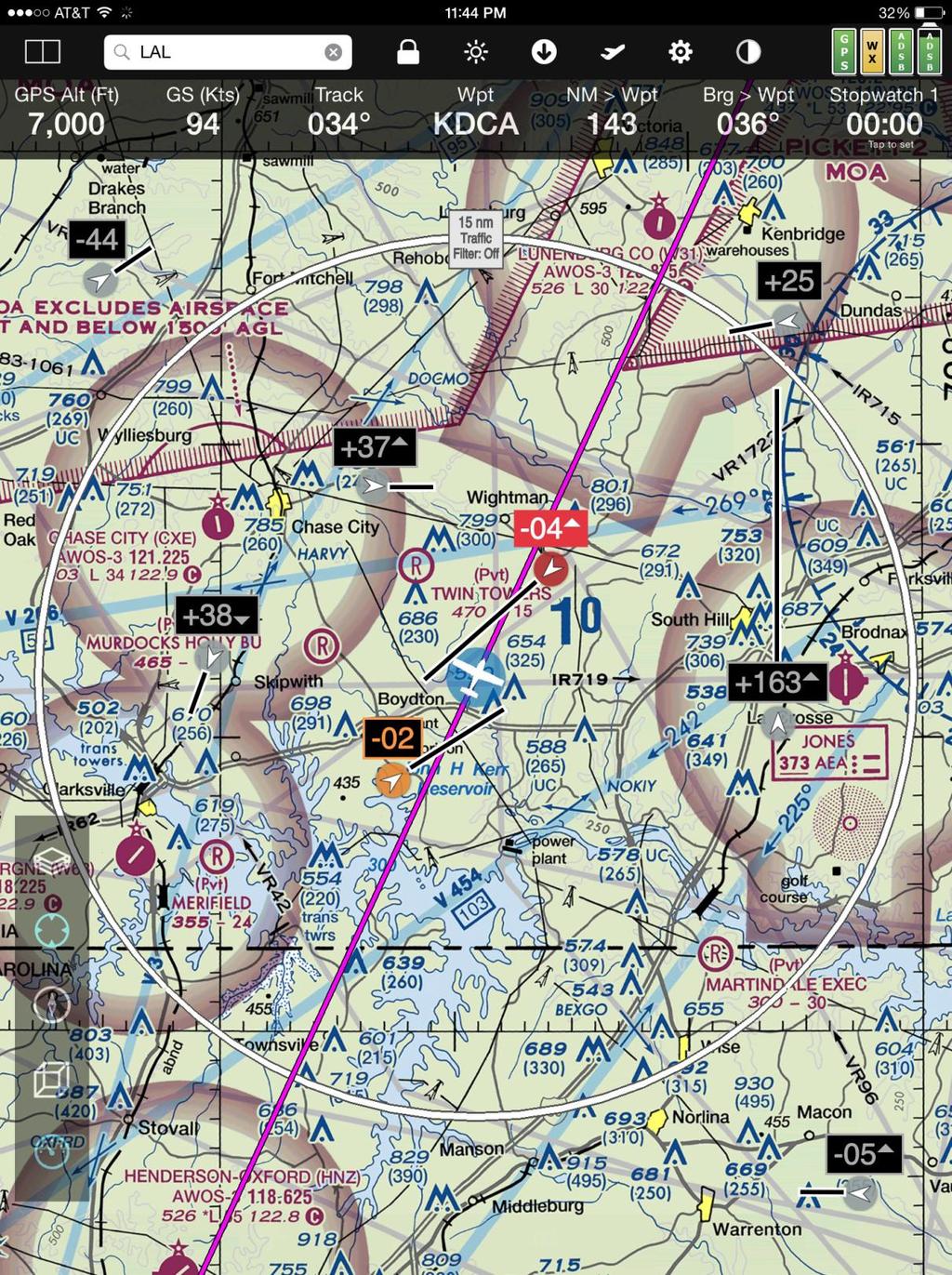 Traffic in FlyQ EFB Important! ADS-B traffic is a map layer in FlyQ EFB, like any other map layer such as Radar, METARs, Obstacles, etc. By default, Traffic is not on.