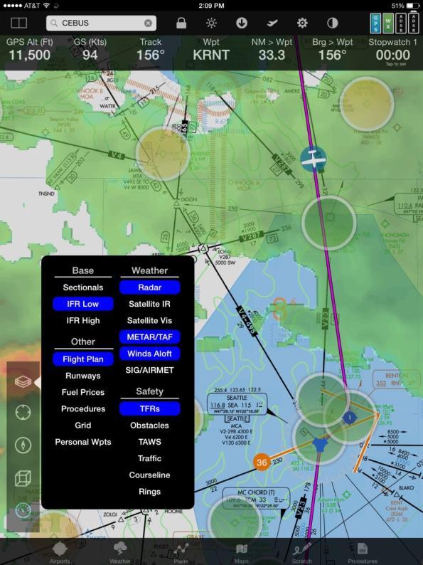 Weather Weather is crucial to flying and FlyQ EFB has a wealth of weather information that make flying easier and safer.