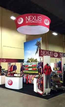 Use this hanging display to gain attention at conventions, even in a large exhibit hall, helping people locate a specific company or tradebooth. Easy to hang from ceilling by wires.