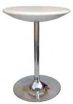 EXHIBITION FURNITURE Rubens Frost RUBS Bar table. It is made of ABS and steel chrome.