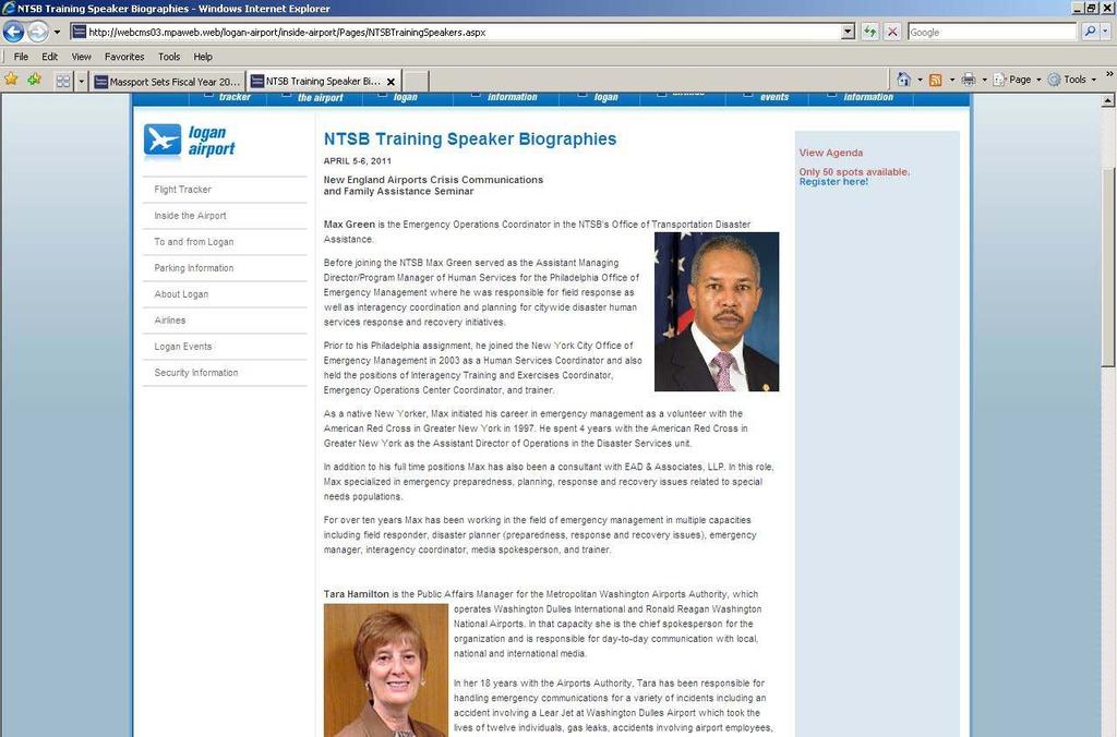 Biographies - Massport.com Max Green is the Emergency Operations Coordinator in the NTSB s Office of Transportation Disaster Assistance.