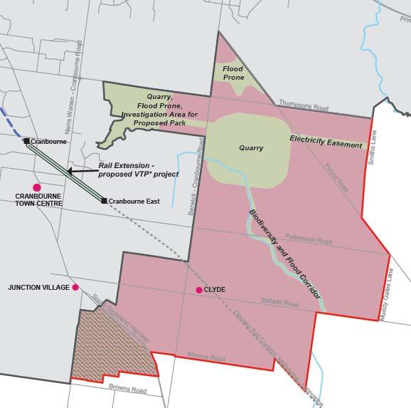 23 These are extremely modest recommendations. Cranbourne East already lies within urban development, and Clyde, as the following map shows, is at the Western end of the proposed development.