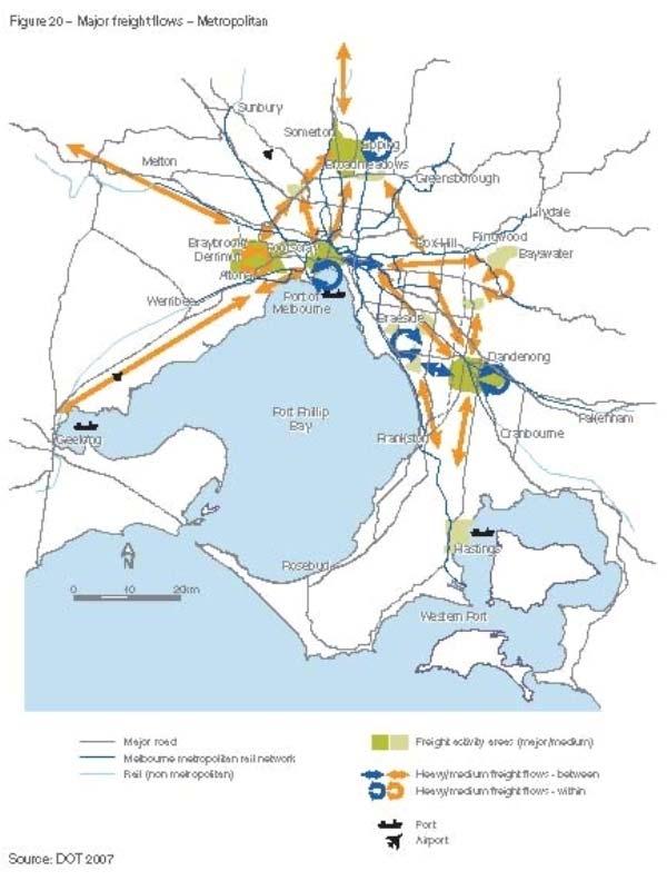 38 Of that, it is estimated that there will be double the tonnage of freight moved by road around Melbourne, and three times the tonnage of freight being delivered into Melbourne by container through