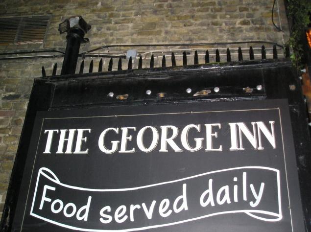 PUB LUNCH AT THE GEORGE INN Dating from the 17th century this public house is London's last remaining galleried inn.