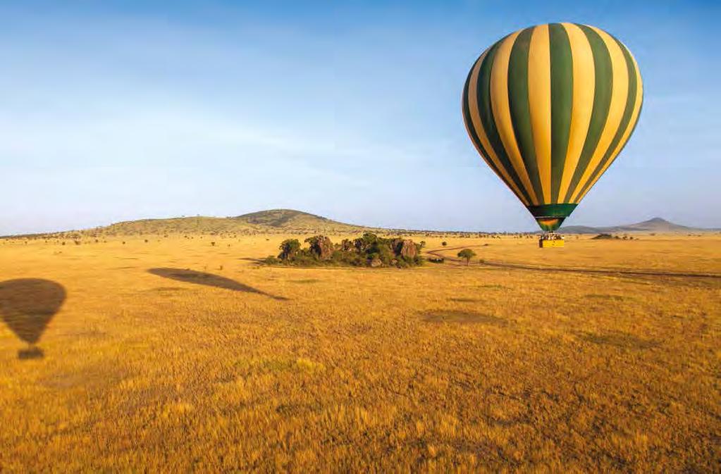 ADD-ONS & EXTENSIONS HOT AIR BALLOON Get a bird s-eye view of the Serengeti As dawn breaks, your balloon rises with the sun.