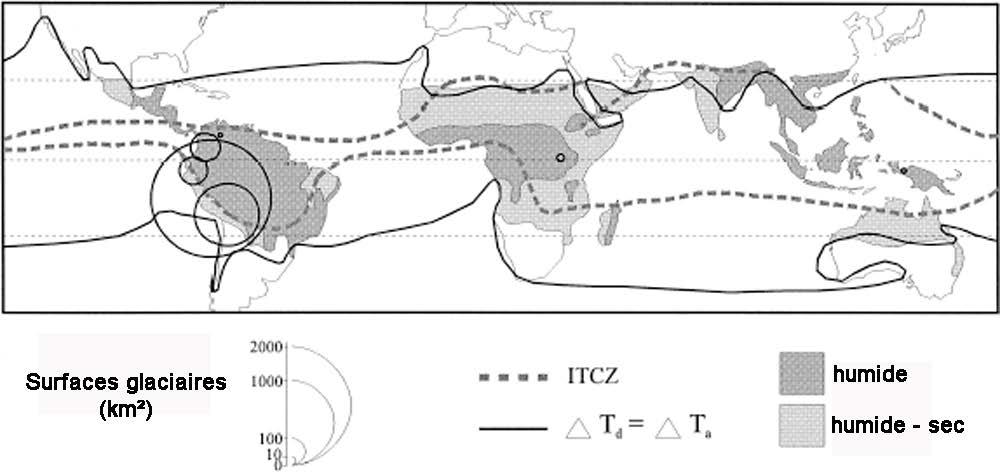 TROPICAL GLACIERS (Kaser, 1996) Región Superficie (km²) Superficie (%) Región Superficie (km²) Superficie (%) Perú 1972.0 71.3 Kilimanjaro 3.3 0.