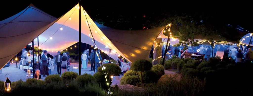 19m circular tent covering sunken lawn & 12x15m within the trees Festoons and fairy lights A REALLY BIG THANK YOU... A really big thank you to you all for your wonderful tent!