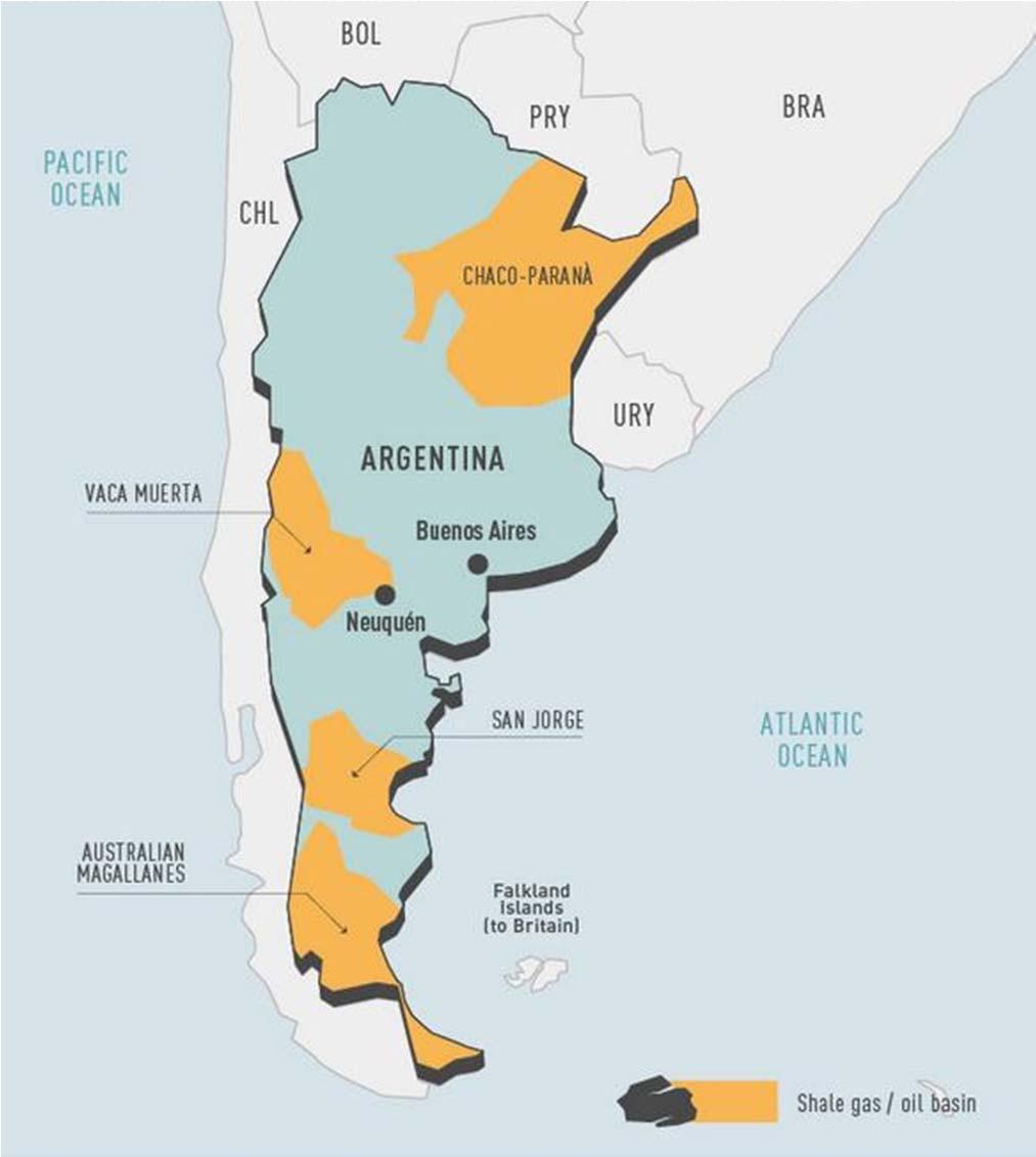 32 Shale gas resources in Argentina Enormous resources anticipate future important