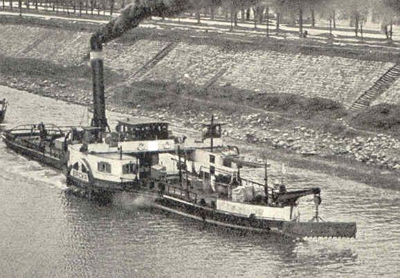 Figure A1-2: History: Tug on the Kupa River in the middle of the 20th century In former Socialist Federal Republic of Yugoslavia (SFRY), Sava River was not open for the international traffic (only