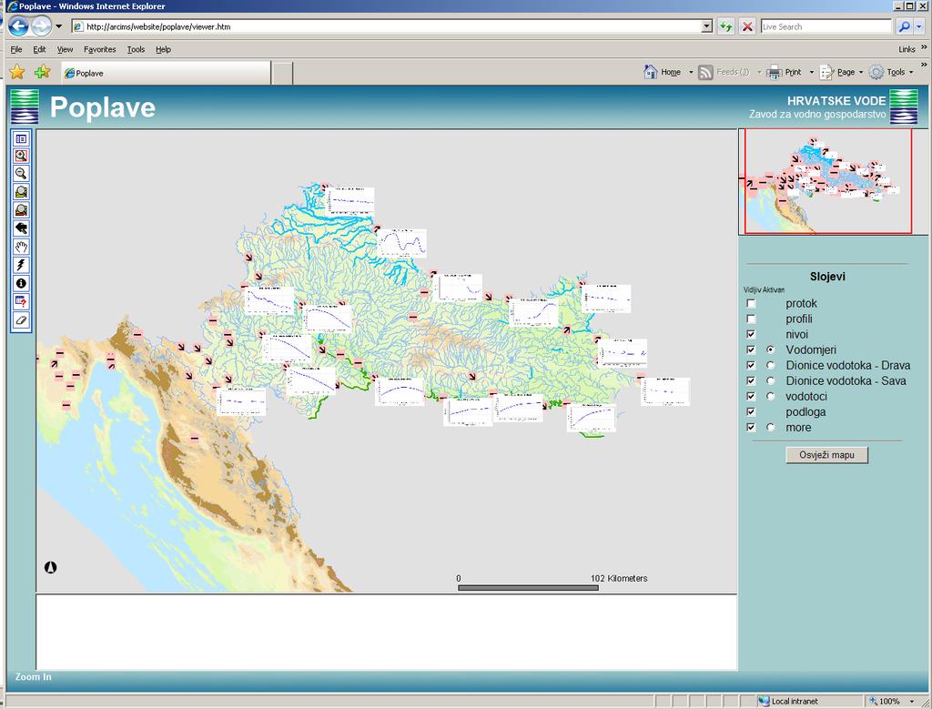 Figure Ap2-6: Hydrologic data collection and disemenation system of Hrvatske vode In the next phases,