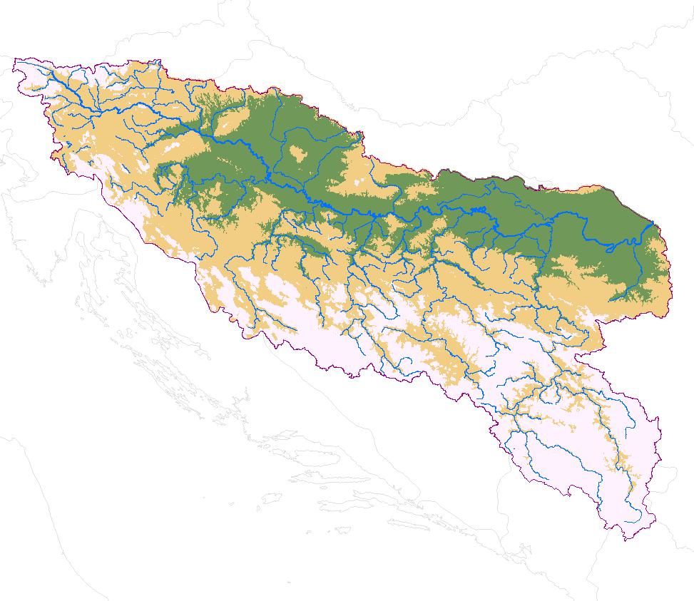 Section of the Sava River which flows through the Posavsko hribovje (eco-region 4) belongs to the eco-region 5.