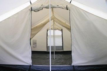 Tents Colour Outer Shell and Outer Tent Wall: Natural Inner Tent: Natural Ground Sheet The integrated ground sheet is made of polyethylene (PE) woven fabric.