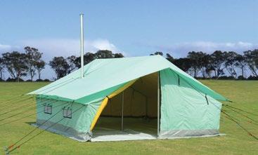 Inner Tent Two folds, outer fold of 320 g/m 2 cotton / polyester blend waterproof and rot proof fabric, inner fold of 170 g/m 2 cotton fabric.