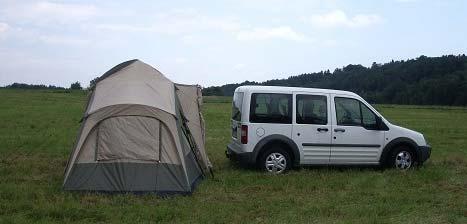How to connect your tent to a vehicle Place your car in an right angle and