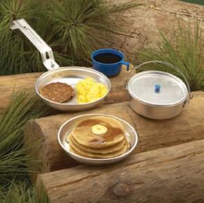 5-inch frying pan and 16-ounce pot with lid * Nests together for easy