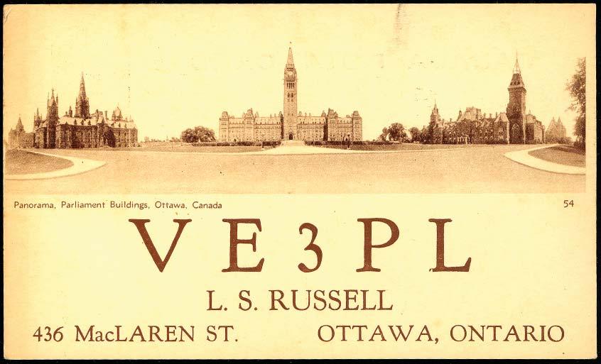 card with VE3PL and name and address added