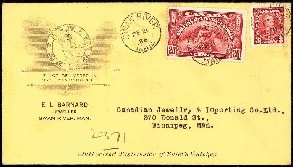 Item #20. What the heck is this??? An undated, likely 1970s cover with Canada Post Sarnia 221. Is it an inspector mark?
