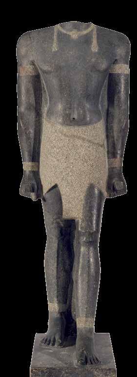 The Kushites and Egyptians created very similar art, but Kushite statues tend to look more solid, with figures having thicker legs.