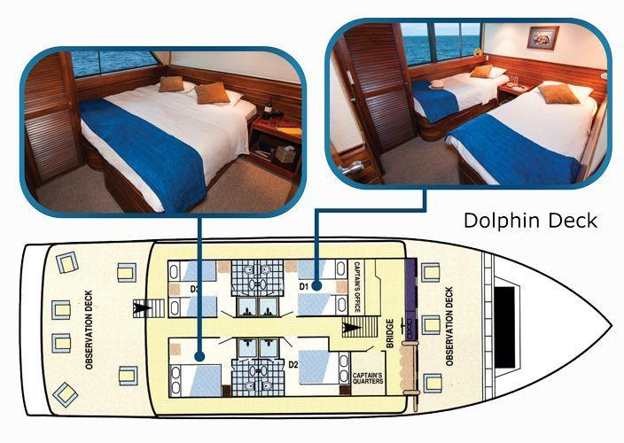 D-3 D-1 D-4 D-2 Cabins #1, 3 & 4 have two twin lower beds or one double bed and picture