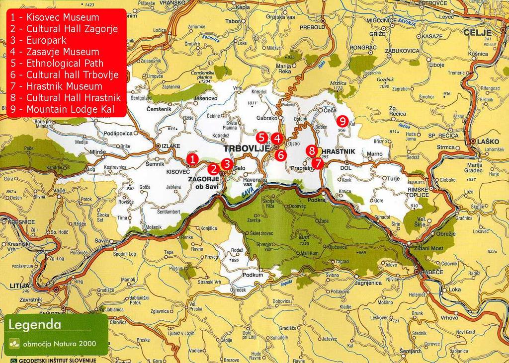 7.4 SHORT DESCRIPTION OF 9 LOCATIONS OF GVERK THEMATIC ROUTE Kisovec museum Map of Thematic Route GVERK The museum was established in 1995 in an abandoned mining engine room.