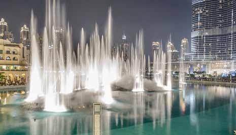 You have the chance every day at The Dubai Fountain, located at the base of the Burj Khalifa and next to the Dubai Mall.