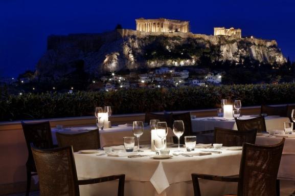 panoramic views of the Acropolis and breathtaking view of the historic hills of Athens.