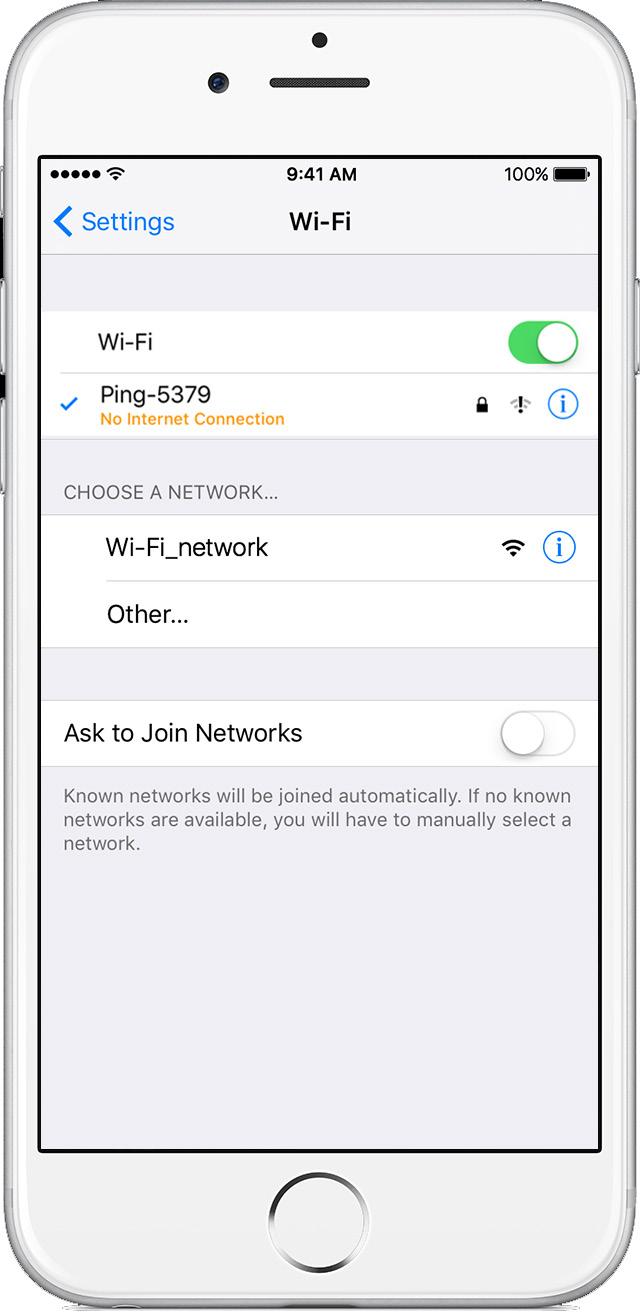 Join 3 Join your mobile device to the wireless network named Ping-XXXX using the procedure for your device. The WPA passphrase is uavionix. The process for ios is shown below.