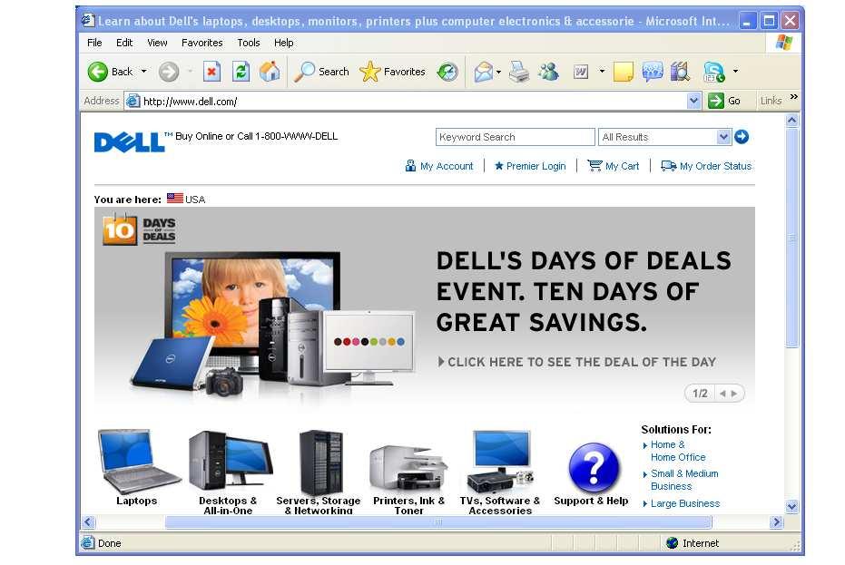 Figura 1 Pamje nga faqja Dell.com Në ditët e hershme të B2C, shitësit që janë tash nuk kanë luajtur rol kryesor në tregun B2C.