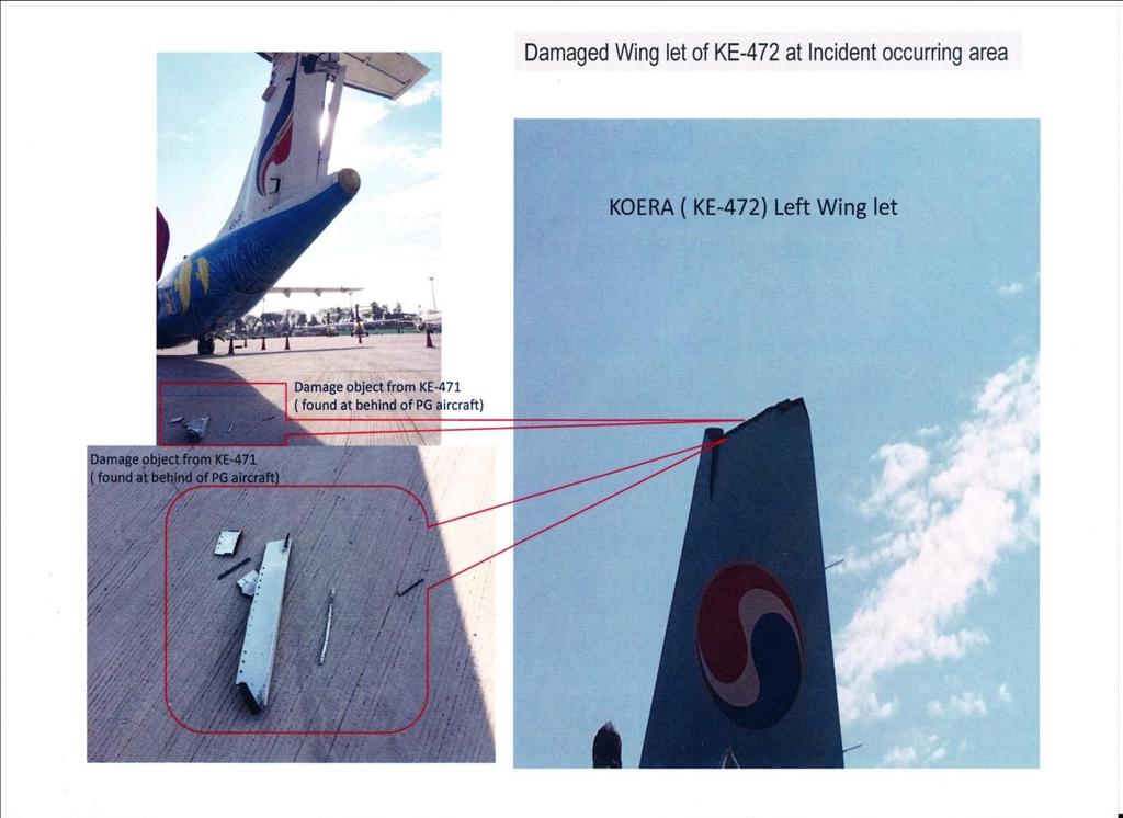 Damage of Korean Airway. A-330-200 (HL-7538). L/H wingtip let damage.