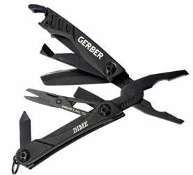 MULTI-TOOLS Dime Black Trapped Blister: 31-001134 0-13658-12555-1 Carton: 30-000469 0-13658-12556-8 Overall length: 4.3" Closed length: 2.8" 2.