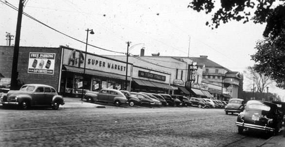 10 15300-15412 Detroit Avenue The Mars Shopping Center which, at the time of this photo, included the Bowl-Mor, Fisher Foods and the A&P,