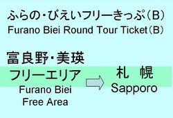 Furano Biei Round Tour Ticket is a set, Ticket A and Ticket B. How to use the ticket Ticket A is valid only from the departed station to the first station to get off at in the Free Area.