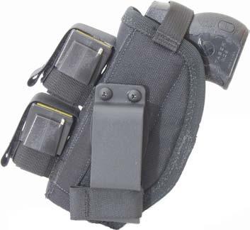 Another advantage of this second version is that the same holster can be used with our optional mounting systems found in our crowd control product line.