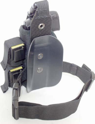 Another advantage is that it takes up only 1" of space on the gun belt. The holster can be adjusted so that the butt of the Taser handle is just below the officer s belt down to mid-thigh.